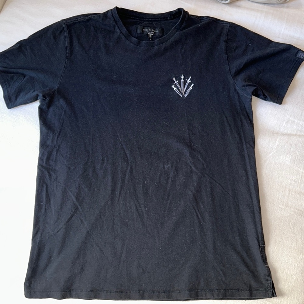 Rag & Bone Black Sword T-Shirt - Medium